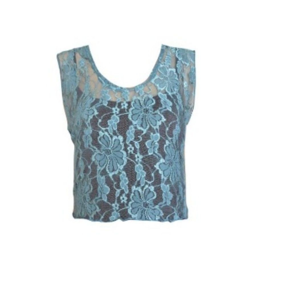 Pretty Angel Blue Lace Tank S M L XL
